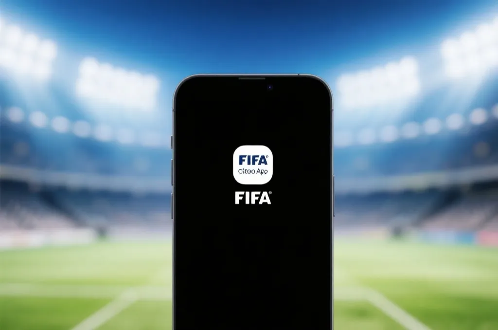 智能手机展示FIFA官方App界面